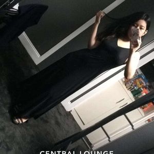 Classic Mesh Maxi Black Dress